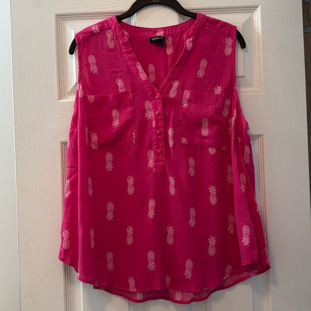 Torrid Harper Washable Gauze sleeveless pullover blouse size 00